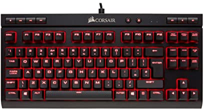 Corsair K63 - Teclado mecanico Gaming (Cherry MX Red- retroiluminacion LED roja- QWERTY Espanol)- Negro