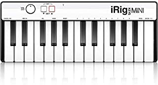 IK Multimedia iRig Keys Mini - Mini controlador de teclado universal de 25 teclas- compacto- portatil- bajo consumo de energia
