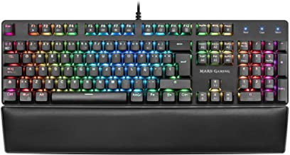 Mars Gaming MK5- teclado mecanico switch azul- RGB 16.8- software- reposamunecas