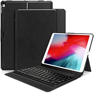 OMOTON Teclado Funda para iPad Pro 10.5- iPad Air 10.5 Teclado Bluetooth en Espanol- Compatible con iPad Pro 10.5- iPad Air 10.5- Desmontable- Funcion Soporte Ajustable- Material Piel Artificial