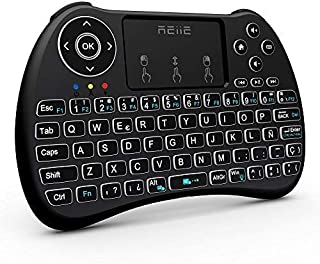 Reiie H9Plus Mini Touchpad Teclado Inalambrico retroiluminado  -Color Negro  QWERTY（tiene N）