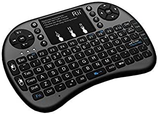 Rii Mini i8+ - Mini Teclado inalambrico Bluetooth- Retroiluminado- con Panel tactil para Smart TV- Mini PC- HTPC- Consola y Ordenador