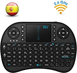 Rii Mini i8 - Teclado ergonomico con touchpad (RF 2.4 GHz- USB)- color negro