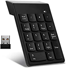 Teclado numerico inalambrico Teclado numerico portatil de 18 Teclas con Mini Receptor USB 2.4G para computadora portatil- computadora de Escritorio- Surface Pro- PC - Negro