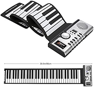 Teclado Roll Up Piano Portatil 61 Teclas Electronic Digital Hand Roll Piano MIDI Teclas suaves para ninos Ninos principiantes
