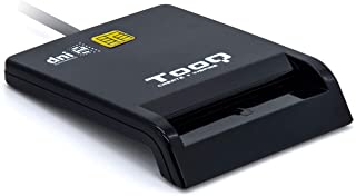 Tooq TQR-210B - Lector Externo de DNI electronico y Tarjetas Inteligentes (DNIe)- USB 2.0- Color Negro y Blanco- 480Mbps.