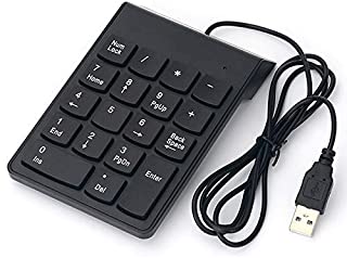 Wencaimd Teclado Numerico- Portatil 18 Llaves Mini Receptor USB Teclado para Gaming Para Financiera Contabilidad Datos Entrada